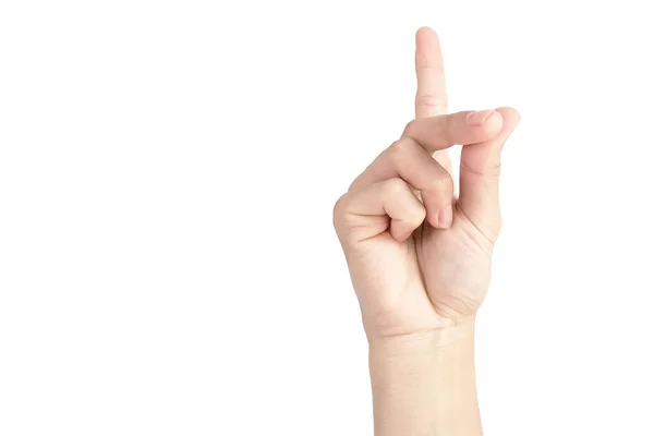 Hand Man Showing Snap Gesture Isolated White Background — Stock Photo, Image