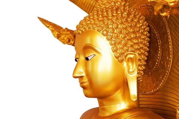 Gold Buddha White Background — Stock Photo, Image