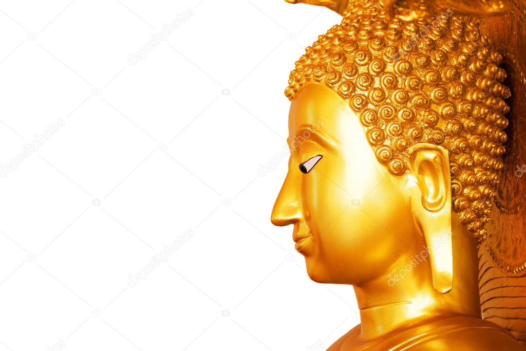 gold buddha on white background