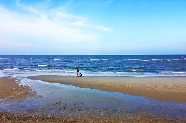 Pohled Pláž Uprostřed Moře Hua Hin Thajsko — Stock fotografie