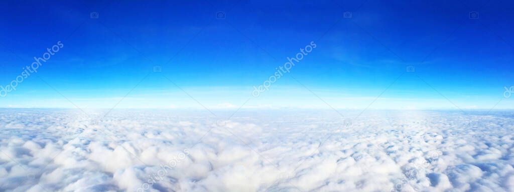 panorama View of the sky above the clouds