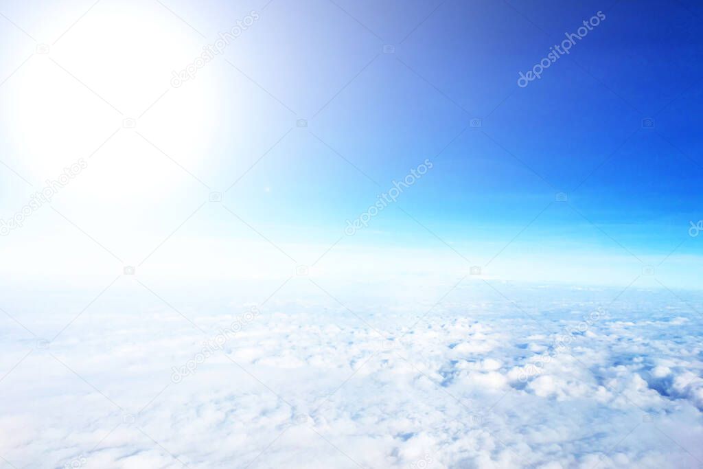 sky above clouds with the sun is white sunshine