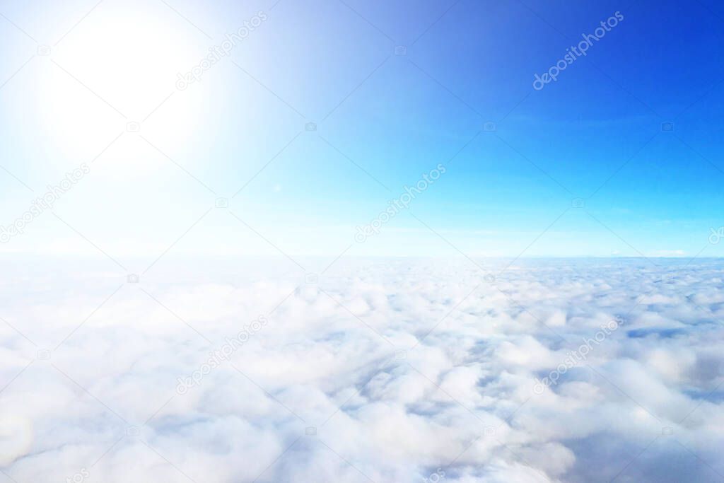 sky above clouds with the sun is white sunshine