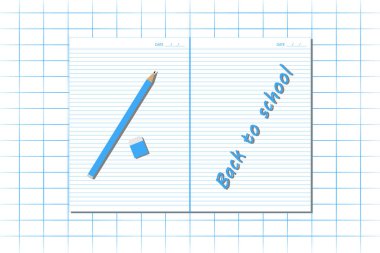 Izgara defter kağıdıyla okula dönüş konsepti