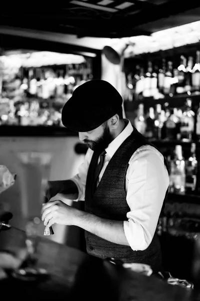 Handsome Young Bearded Barman — Stock Photo, Image