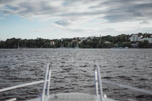 Detalles Del Yate Cubierta Reflejo Del Cielo — Foto de Stock