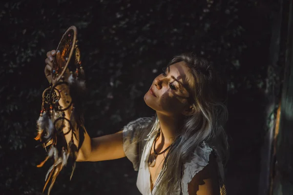 Menina Apanhador Sonhos — Fotografia de Stock