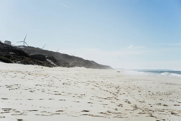 Schilderachtig Uitzicht Oever Van Oceaan Achtergrond Nazare Portugal — Stockfoto