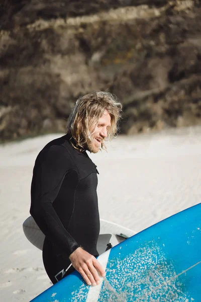 Surfista Com Barbatanas Bodyboard Num Fato Hidráulico Costa Oceânica — Fotografia de Stock