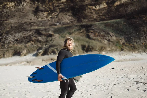 Surfer Flippers Bodyboard Hydro Suit Ocean Shore — Stock Photo, Image