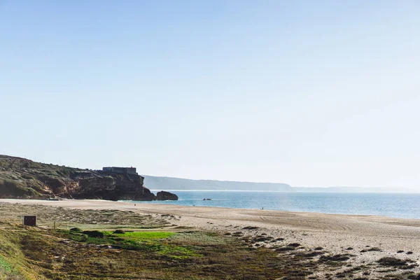 Matahari Terbenam Laut Portugal Nazar — Stok Foto