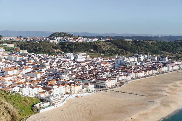 Puesta Sol Océano Portugal Nazar — Foto de Stock