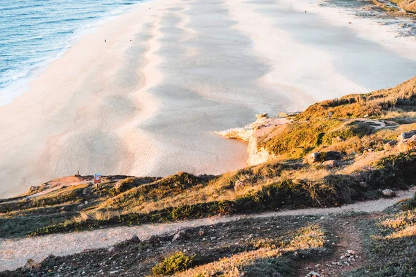 Solnedgång Havet Portugal Nazar — Stockfoto