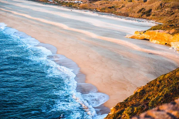 Zonsondergang Oceaan Portugal Nazar — Stockfoto