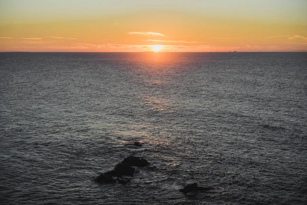 Solnedgång Havet Portugal Nazar — Stockfoto