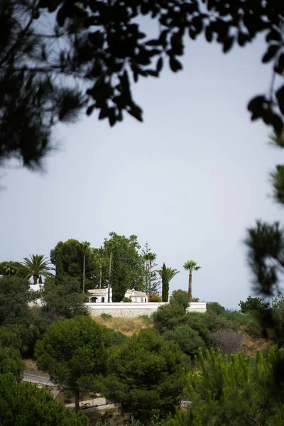 Pohled Hor Moři Malé Bílé Domky Španělsko Andalusie — Stock fotografie