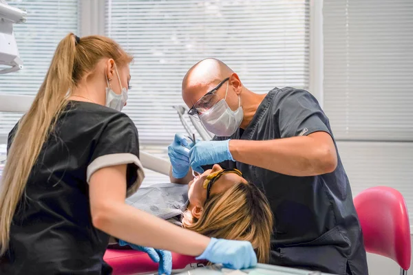 Dentist Process Dental Services Dental Office Dental Treatment — Stock Photo, Image