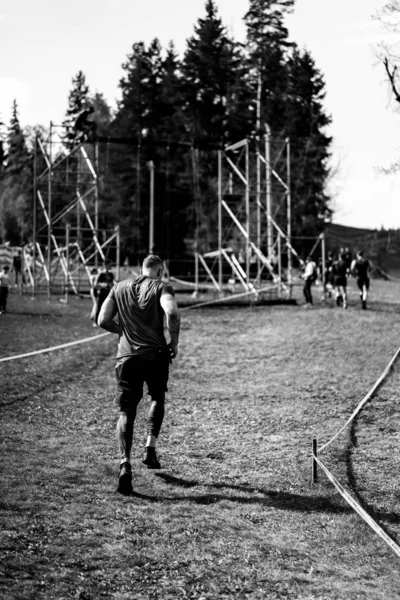 Bison Race Corrida Obstáculos Competição Desportiva Bielorrússia Maio 2019 — Fotografia de Stock