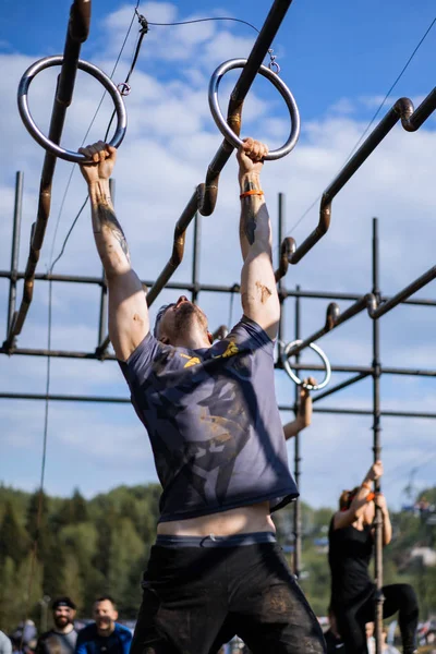 Wyścig Bizona Wyścig Przeszkód Konkurs Sportowy Białoruś Maj 2019 — Zdjęcie stockowe