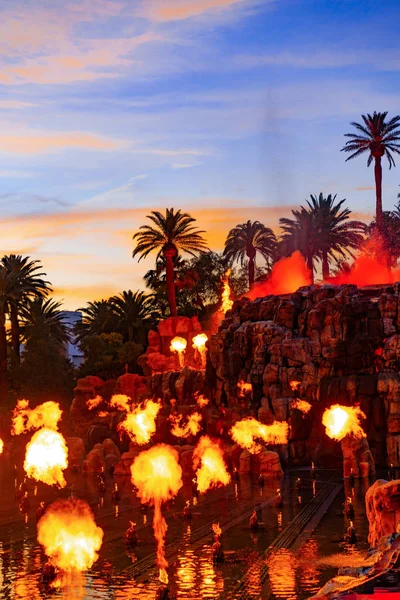 Mirage Volcano Show Las Vegas — Stock Photo, Image