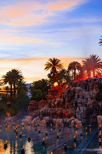 Mirage Volcano Show Las Vegas — Stock Photo, Image