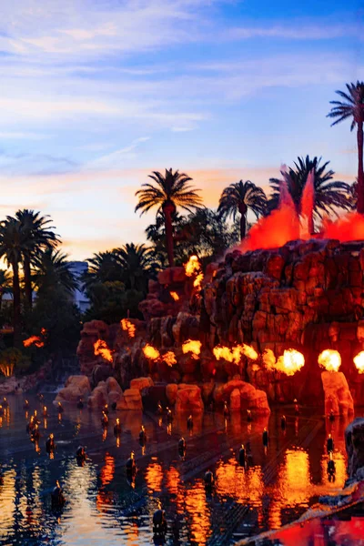 Mirage Volcano Show Las Vegas — Stock Photo, Image