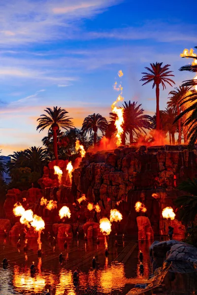 Mirage Volcano Show Las Vegas — Stock Photo, Image