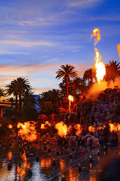 Mirage Volcano Show Las Vegasban — Stock Fotó