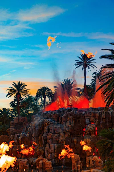 Mirage Volcano Show Las Vegas — Stock Photo, Image