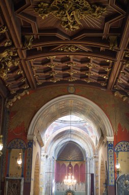 Ortodoks kilisesi, iç mekan, duvar resimleri, resim.