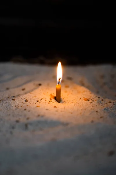 Brandende Kaars Kerk Symbool Van Geloof Achtergrond — Stockfoto