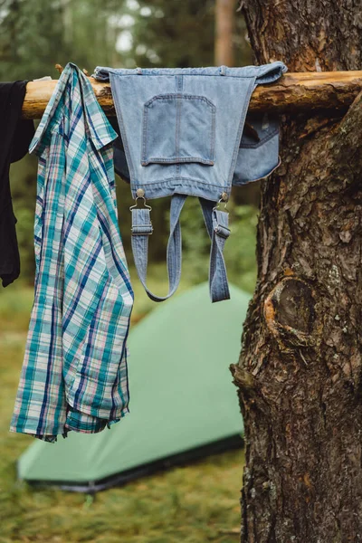 Táborové Stany Kempování Životní Koncept — Stock fotografie