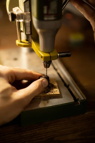 Workshop Wood Stone Machines Working Wood Manual Work Creation Process — Stock Photo, Image