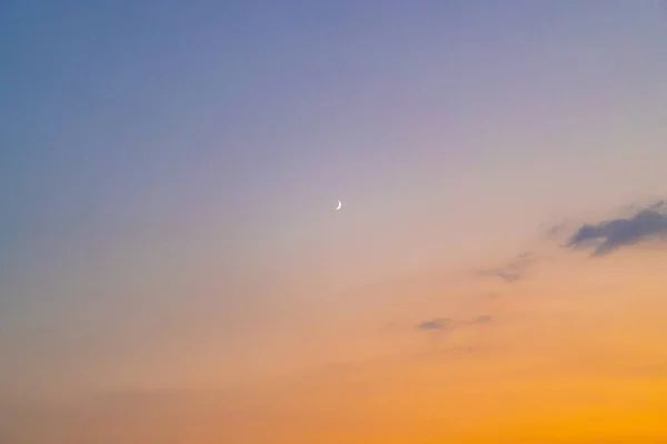 Young Moon Colored Sunset Sky — Stock Photo, Image