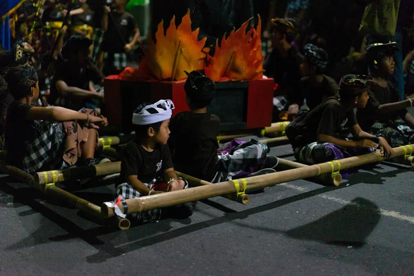 Nyepi New Year Day Silence Ogoh Ogoh Parade Bali Indones — Stock Photo, Image