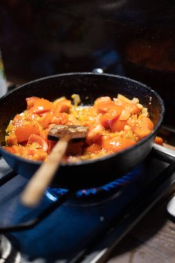 Hint mutfağı pişirme süreci. Gıda hazırlama süreci