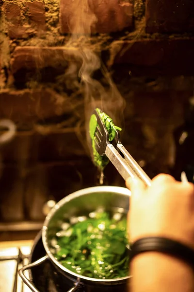 Indian Cuisine Cooking Process Process Preparing Food — Stock Photo, Image