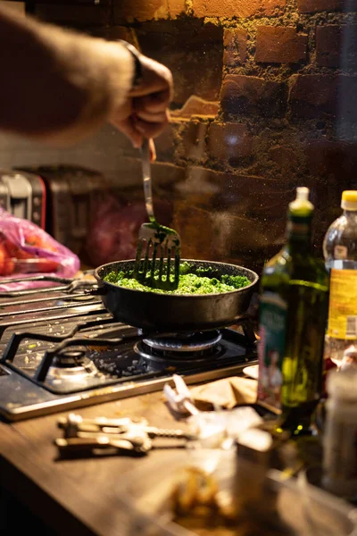 Indian Cuisine Cooking Process Process Preparing Food — Stock Photo, Image