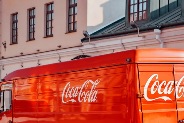 Coca Cola Bus City Street — Stock Photo, Image