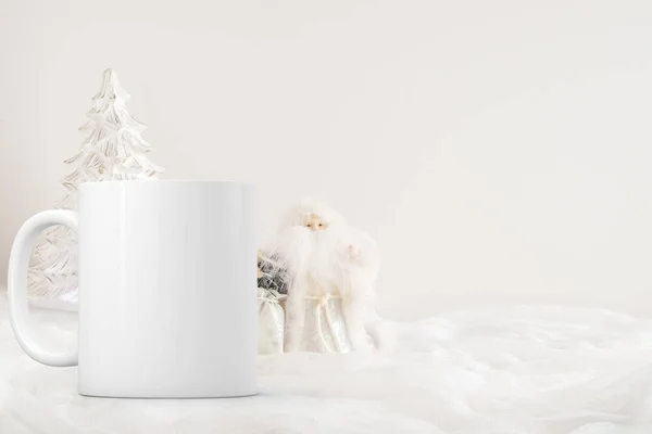 Modello Tazza Natale Tazza Caffè Bianca Aggiungere Design Personalizzato Preventivo — Foto Stock