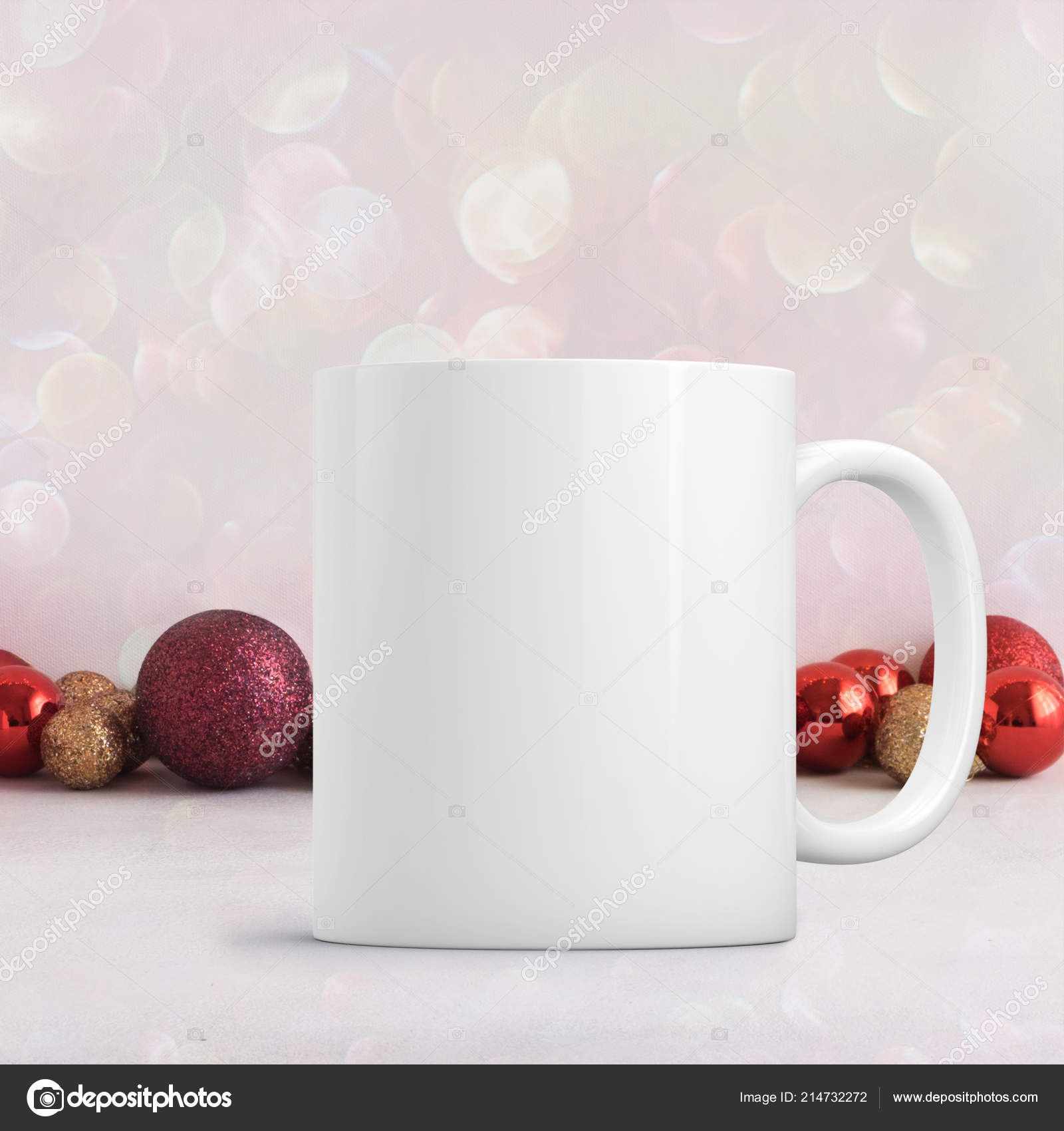Christmas Mug Mock White Blank Coffee Mug Add Custom Design Stock Photo by  ©Capdesign 214732272