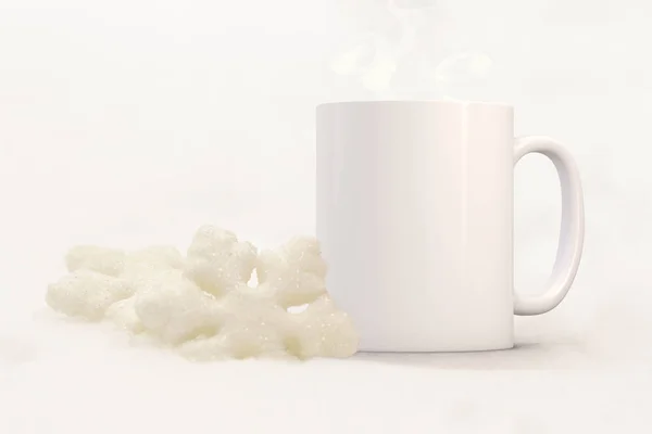 Jul Mugg Mock Vit Blank Kaffemugg Att Lägga Till Anpassad — Stockfoto