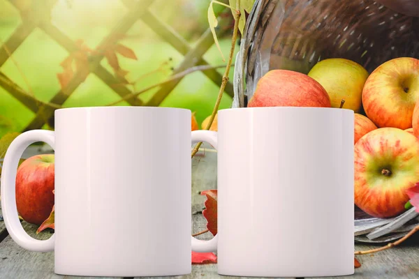 Autumn/Fall mug mock-up. White blank coffee mug to add custom design or quote. Perfect for businesses selling mugs, just overlay your quote or design on to the image.