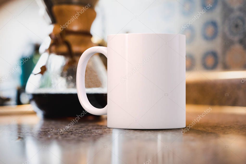 White blank coffee mug to add custom design or quote. Perfect for businesses selling mugs, just overlay your quote or design on to the image.