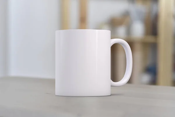 Cană de cafea albă mockup — Fotografie, imagine de stoc