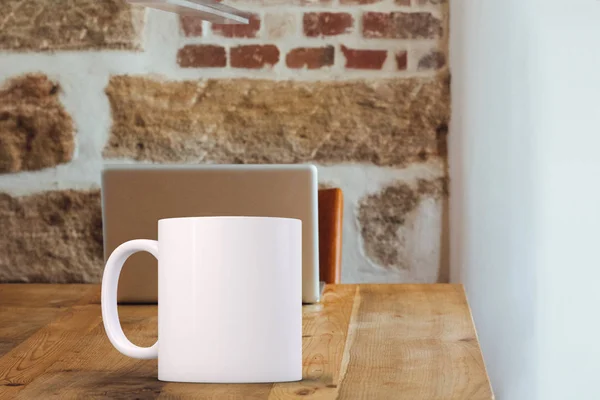 White Mug Mockup. Perfect pentru companiile care vând cani — Fotografie, imagine de stoc