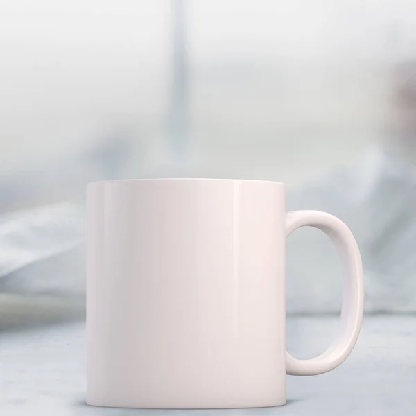 Burla de Taza Blanca. Perfecto para negocios que venden tazas Imagen de archivo