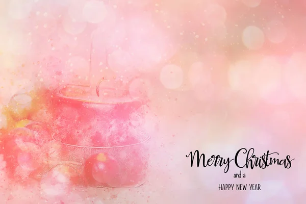 Pretty Pink Christmas and New Year Holiday background — Stock Photo, Image