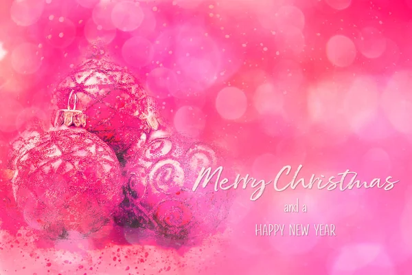 Piuttosto vivace rosa Natale e Capodanno sfondo vacanza — Foto Stock