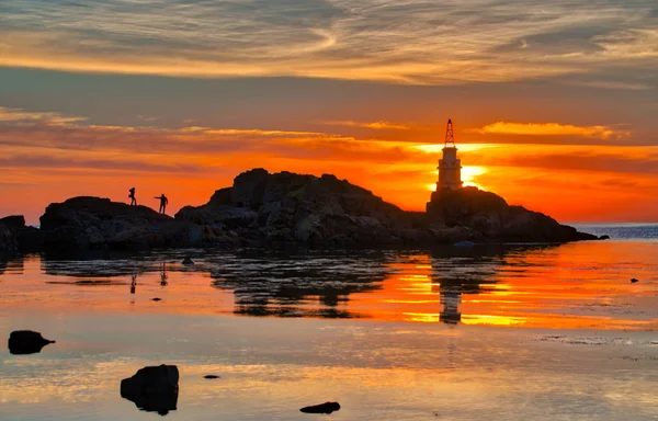 Sunrise at Ahtopol lighthouse - HDR from 3 shots.